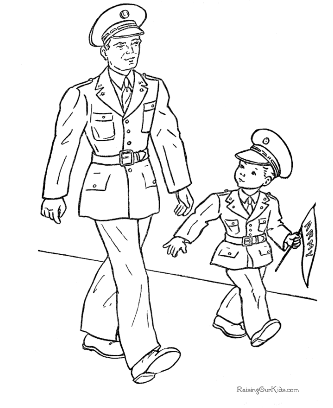 Plansa de colorat cu Militar 46 41